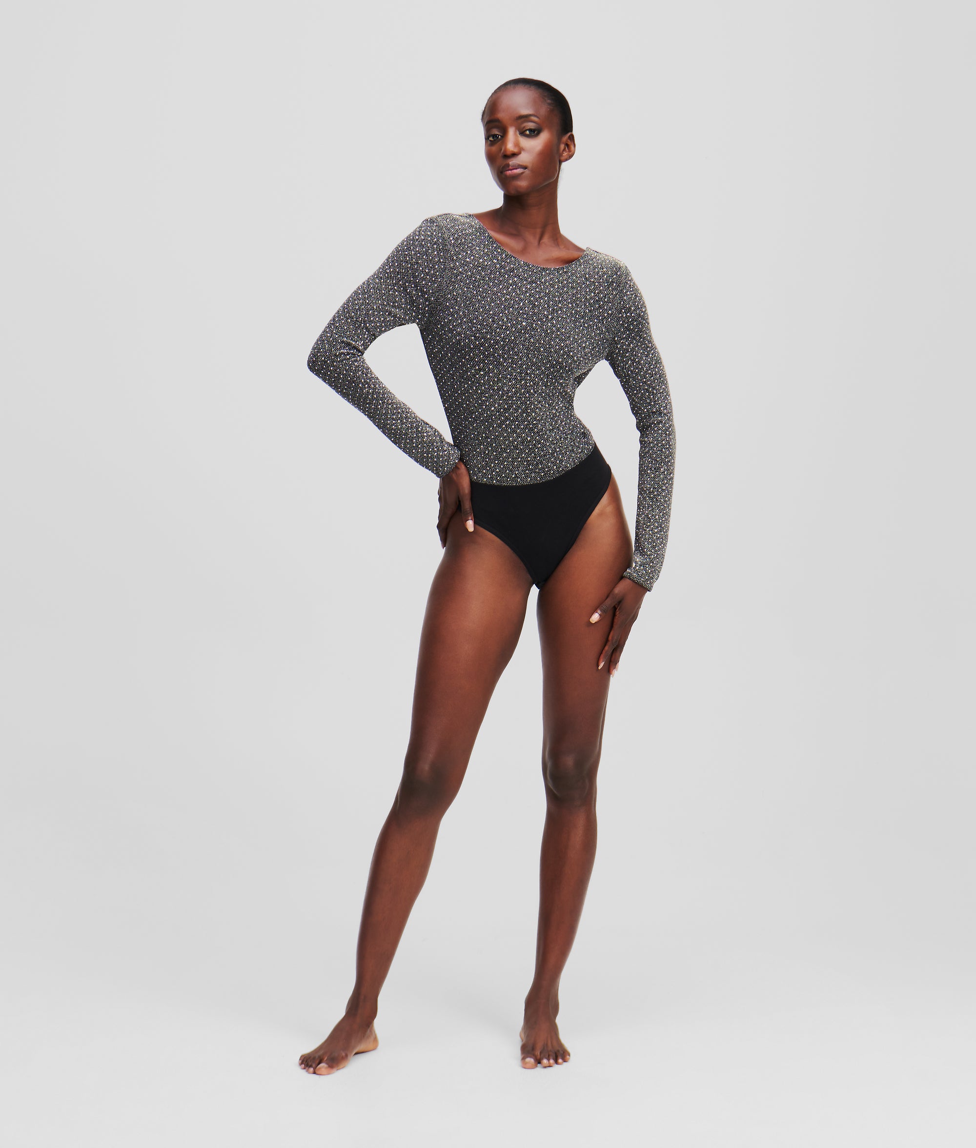 METALLIC RHINESTONE BODYSUIT - Image 5