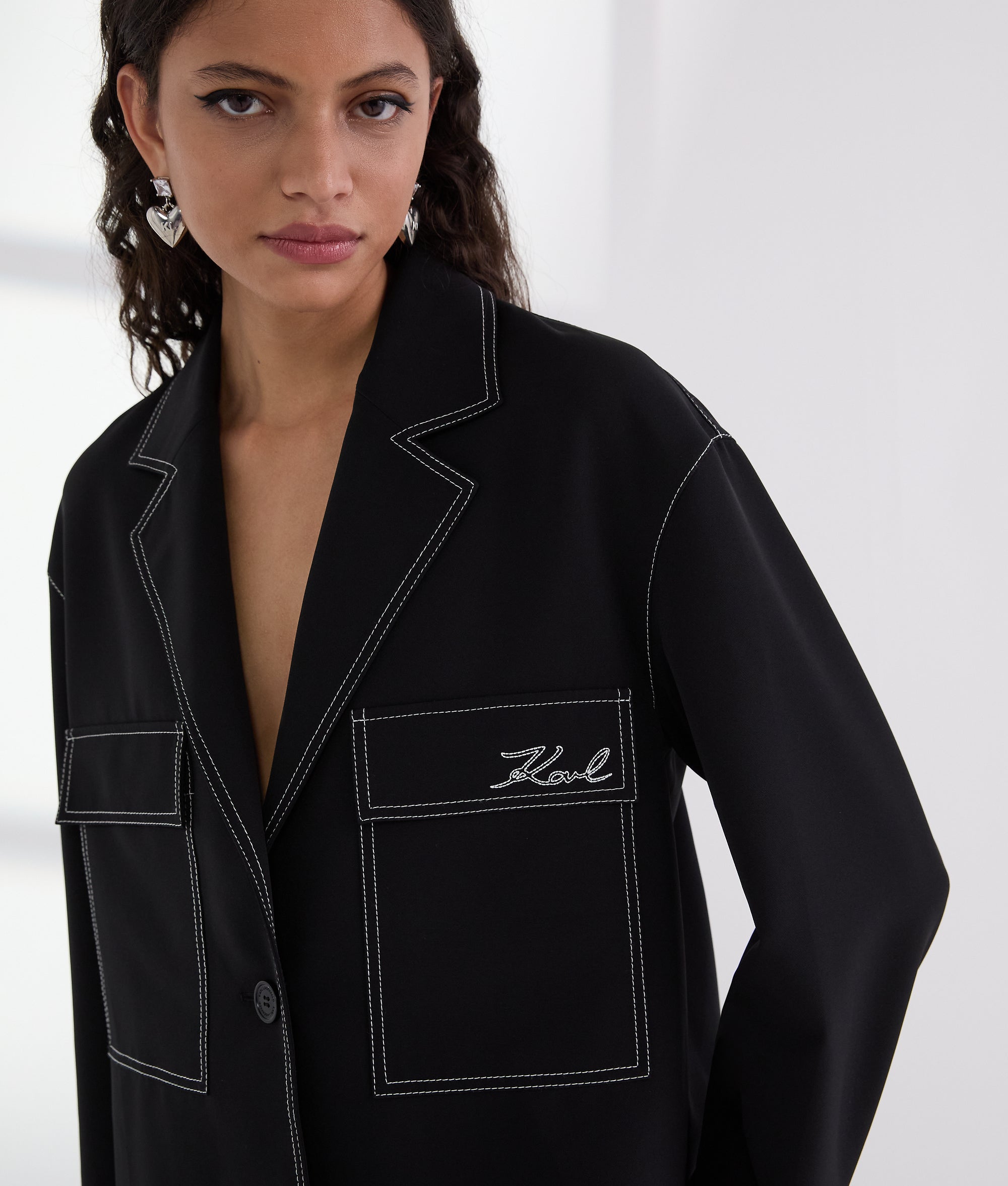 CONTRAST STITCH JACKET - Image 2