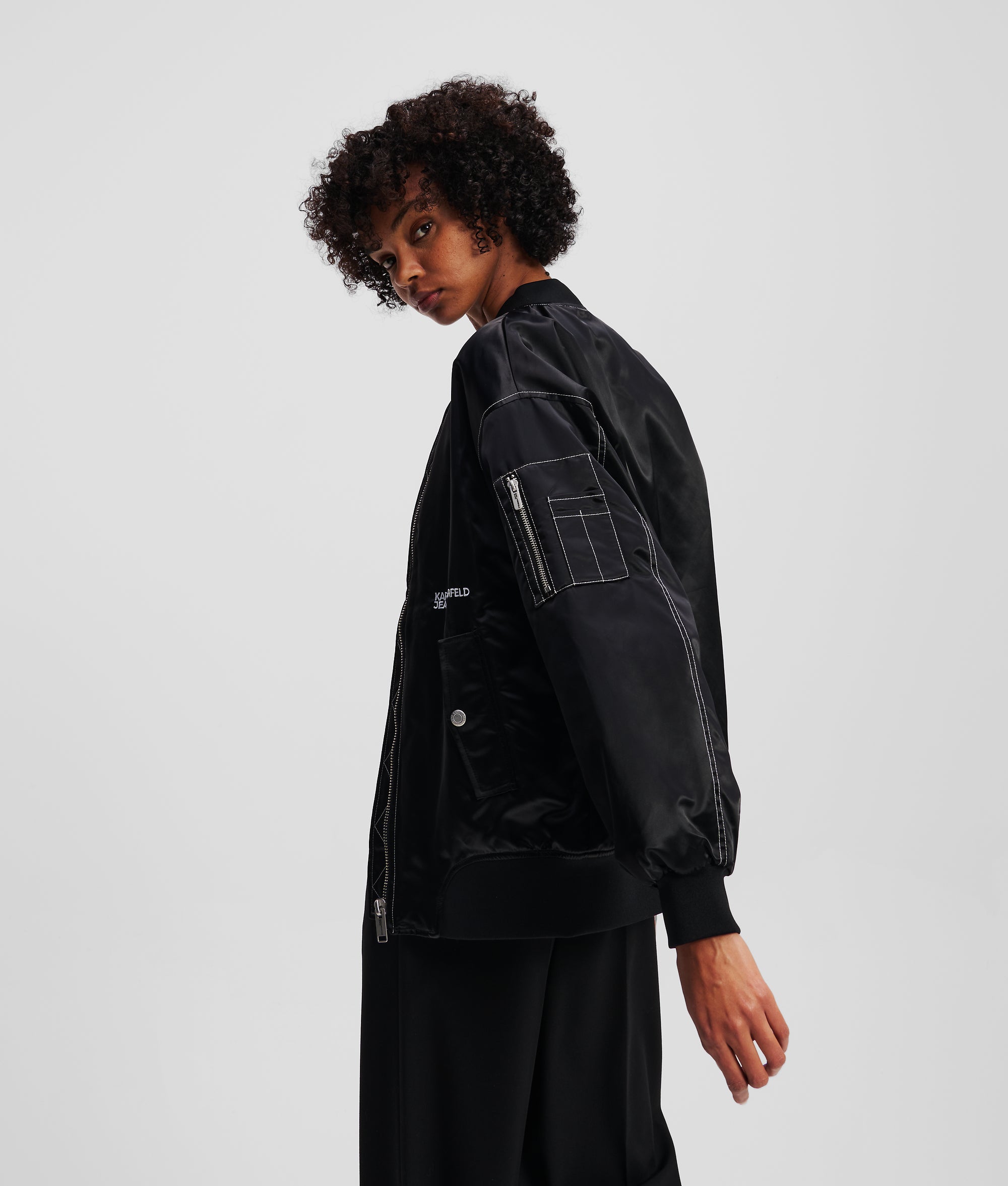 OVERSIZED SATIN BOMBER - Image 3
