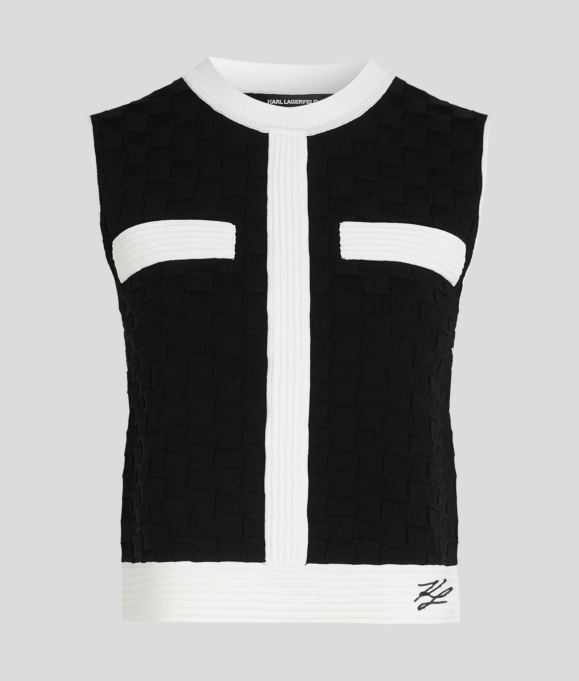 CONTRAST PIPING KNIT TOP - Image 5