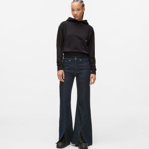 Split-hem flared jeans
