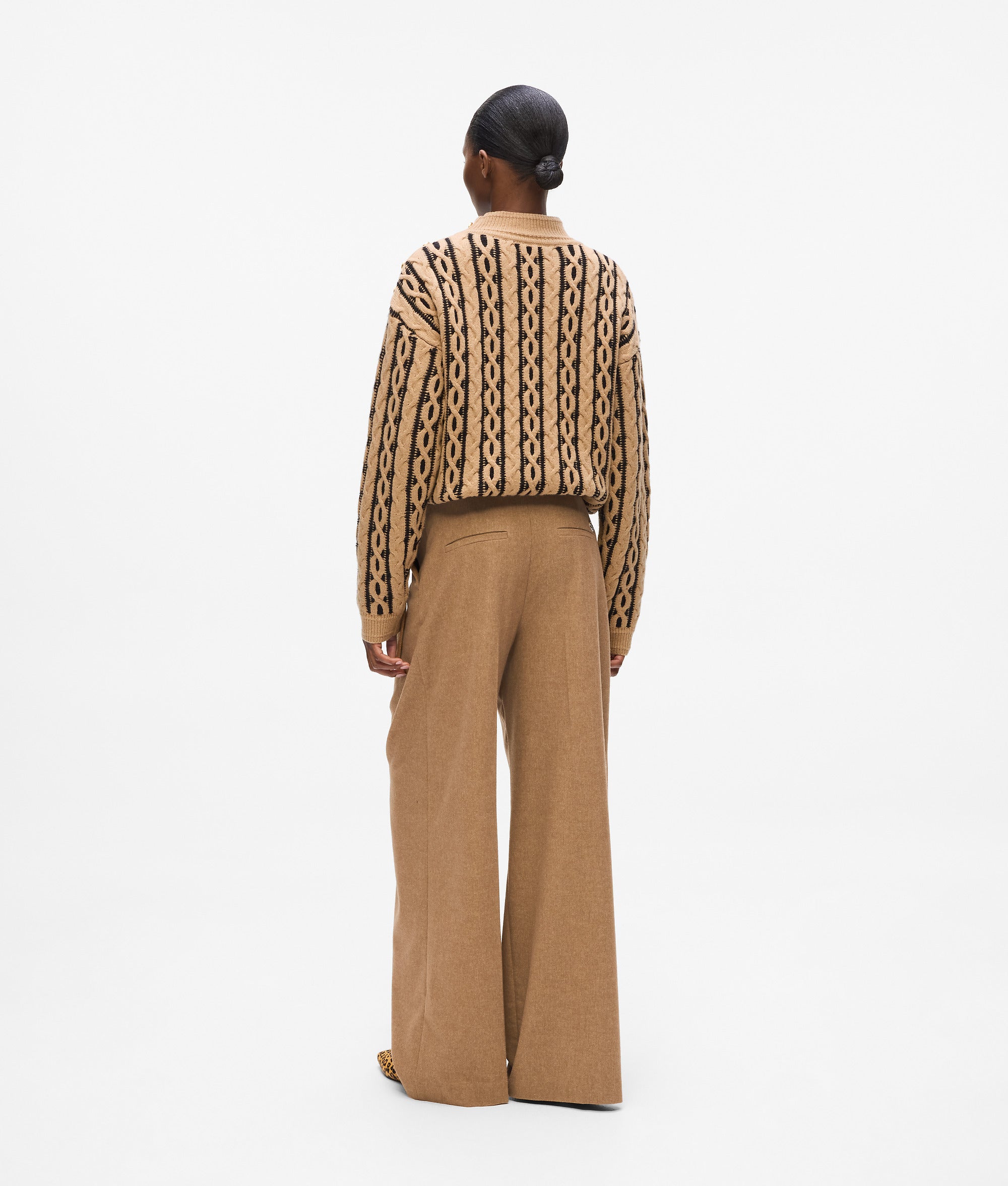 Wool-blend wide leg pants - Image 3