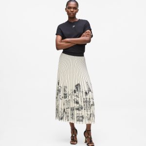Paris sketch pleated skirt
