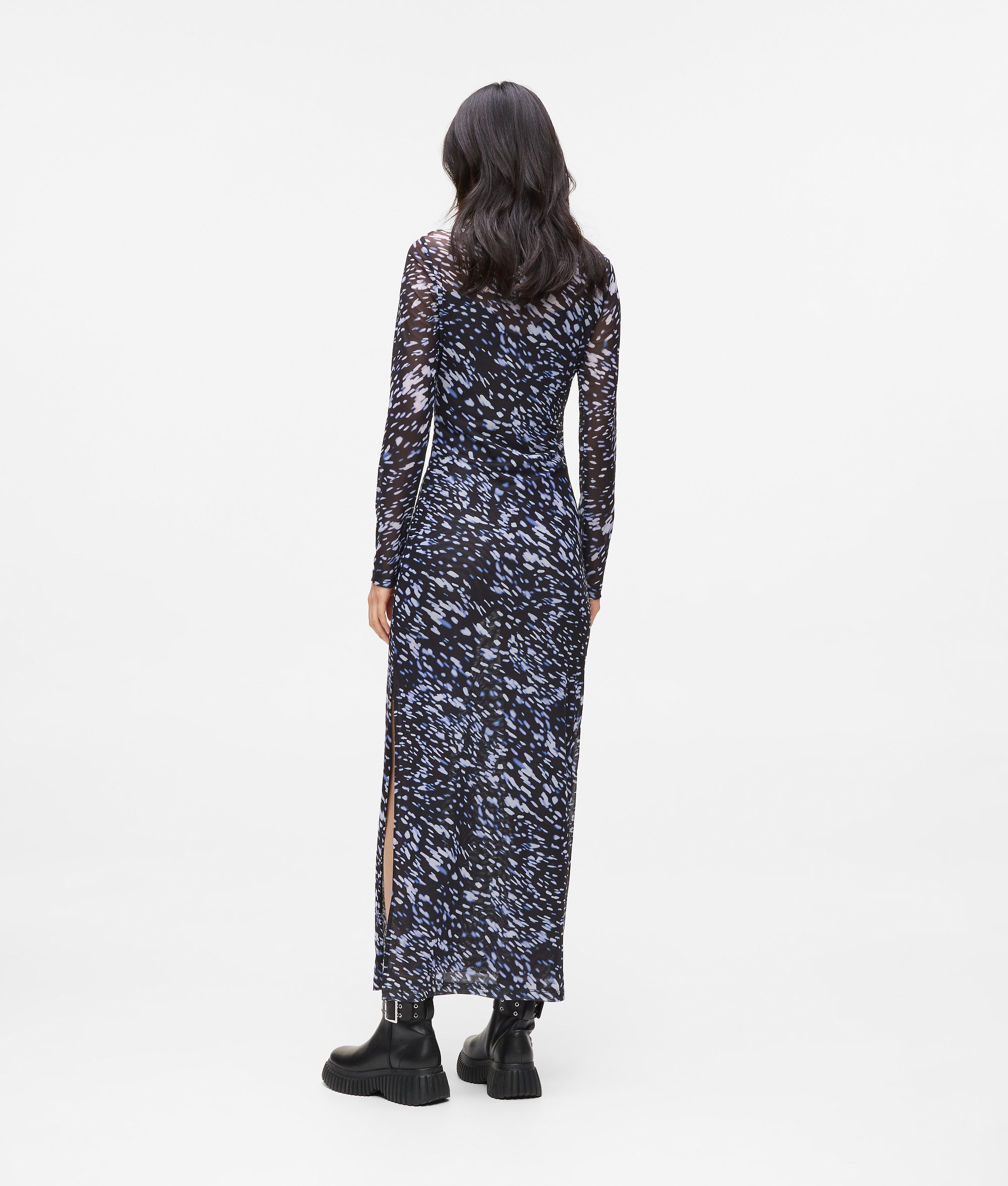 All-over-print mesh dress - Image 3