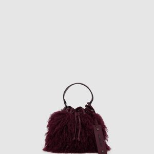 K/Weave faux fur bucket bag