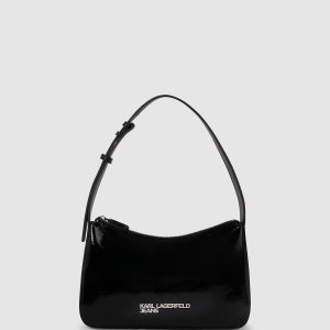 Logo shiny shoulder bag