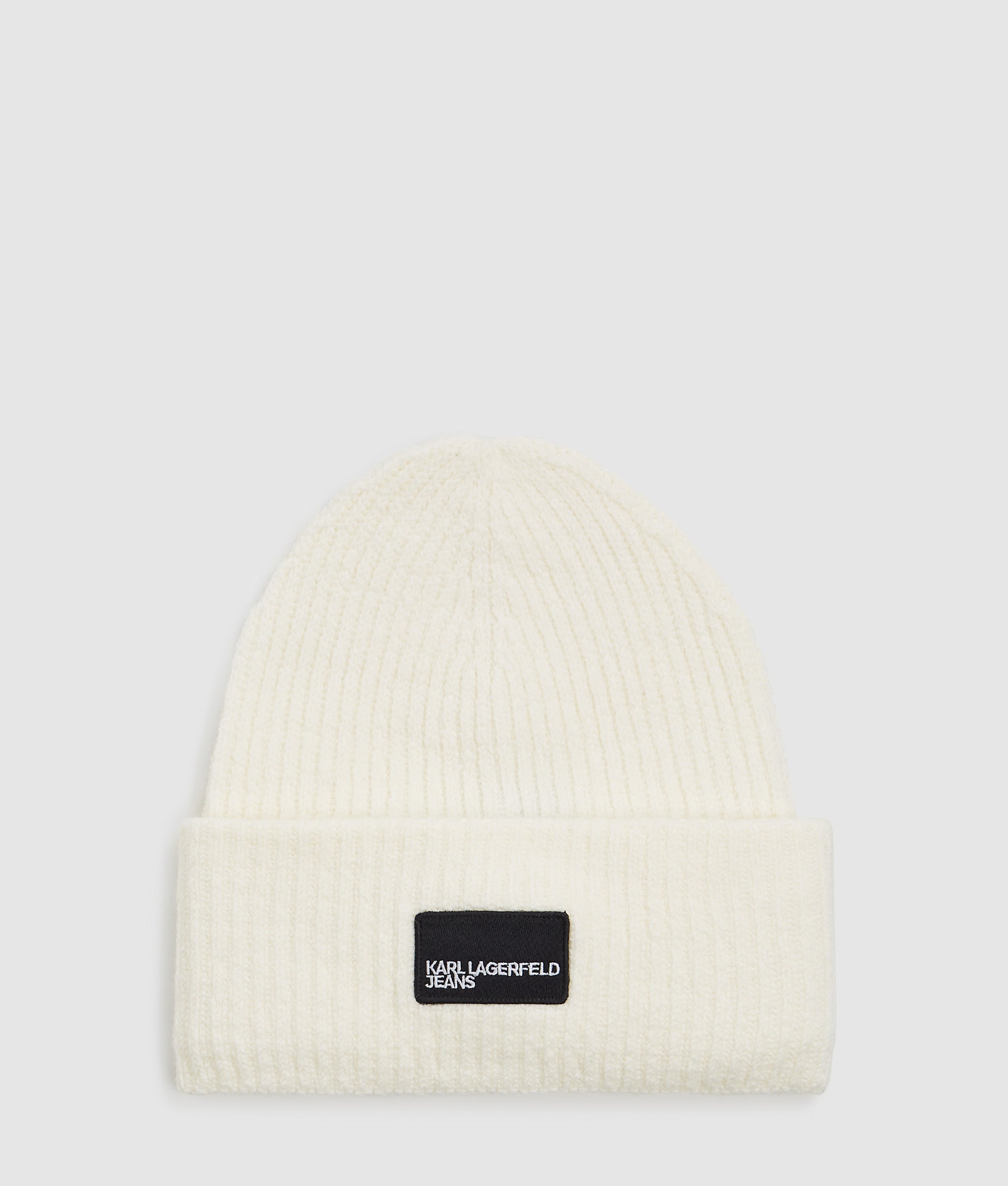 Logo patch long beanie