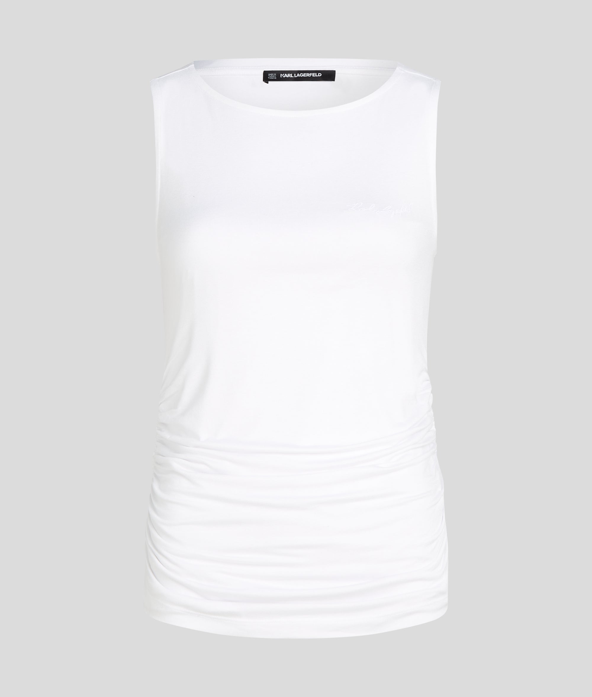 SIGNATURE BOAT NECK RUCHED TOP