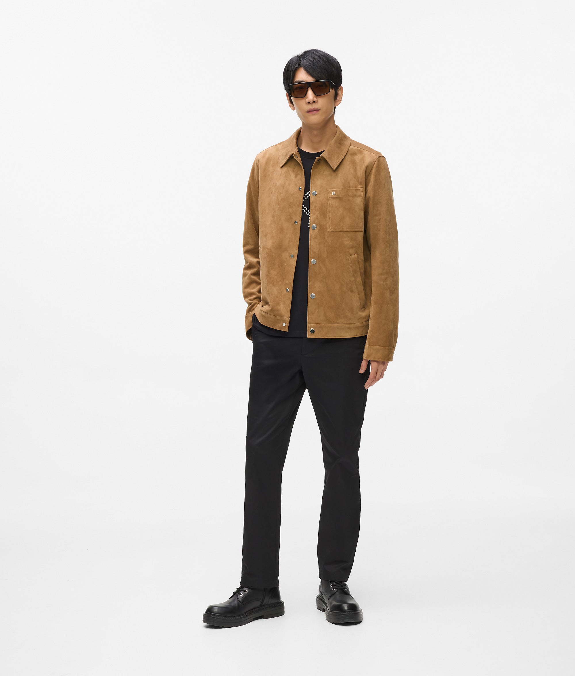 Faux suede trucker jacket - Image 4