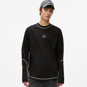 Contrast stitch long-sleeved T-shirt