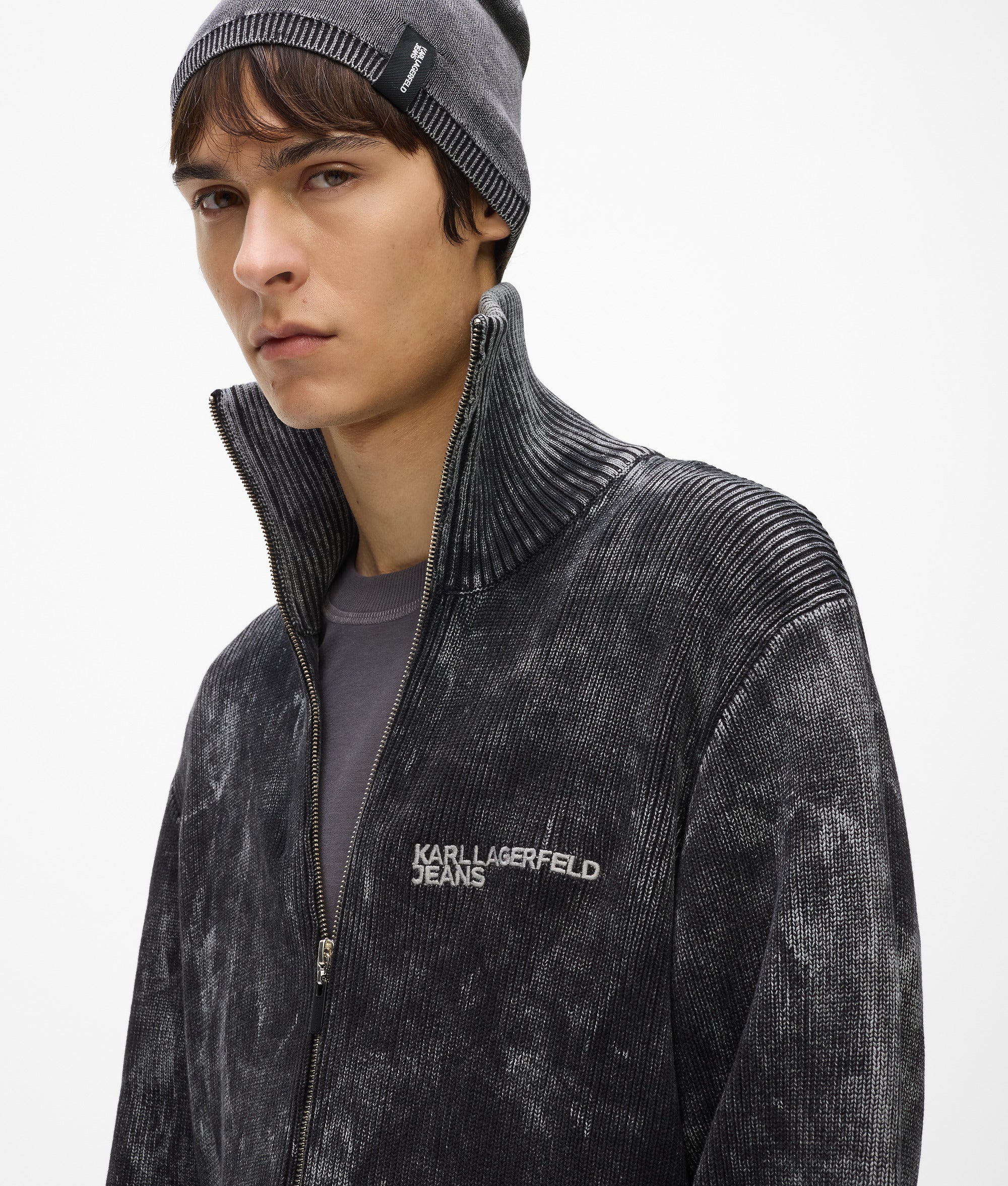 Washed zip-up sweater - Image 3