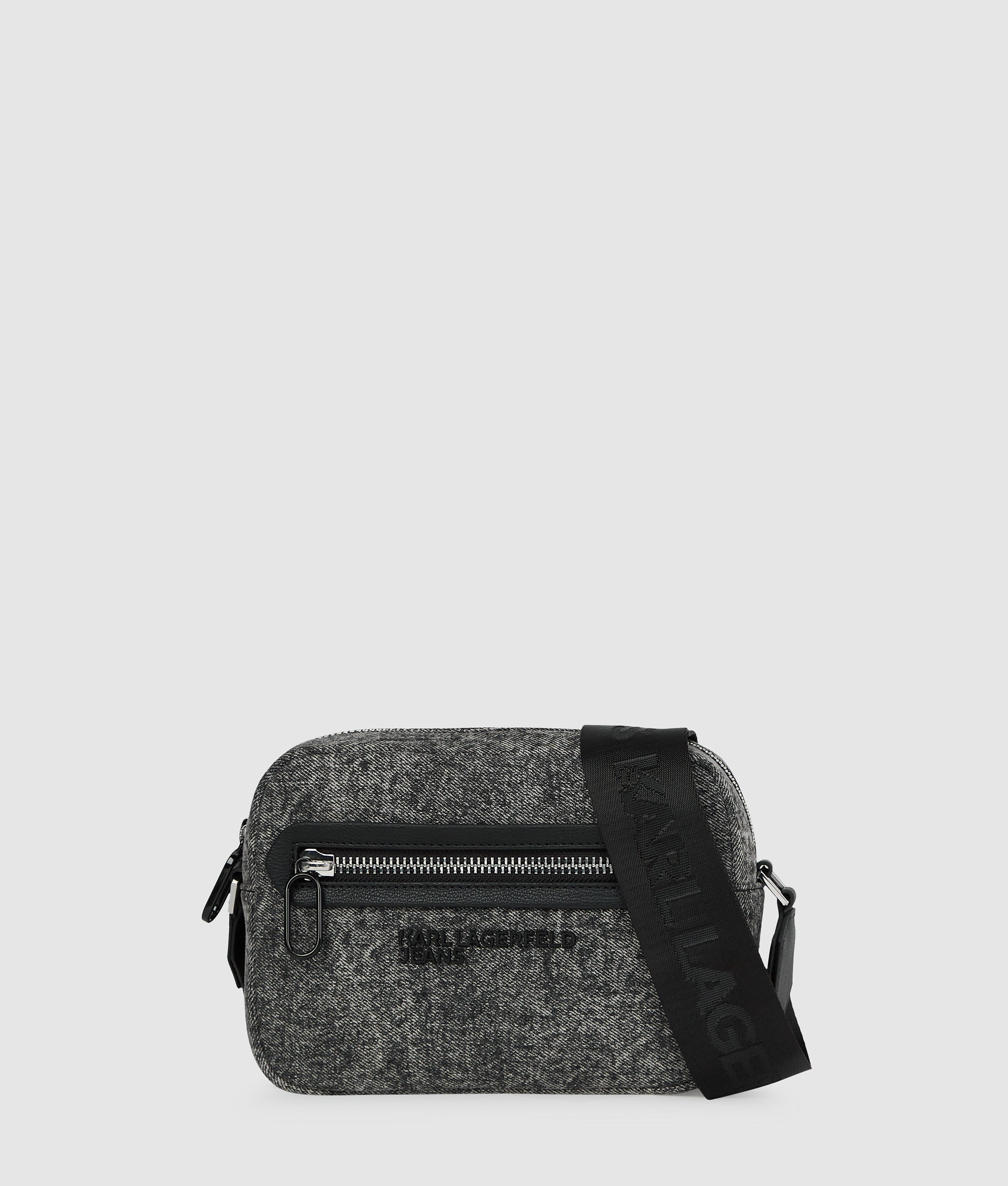 Washed denim crossbody bag
