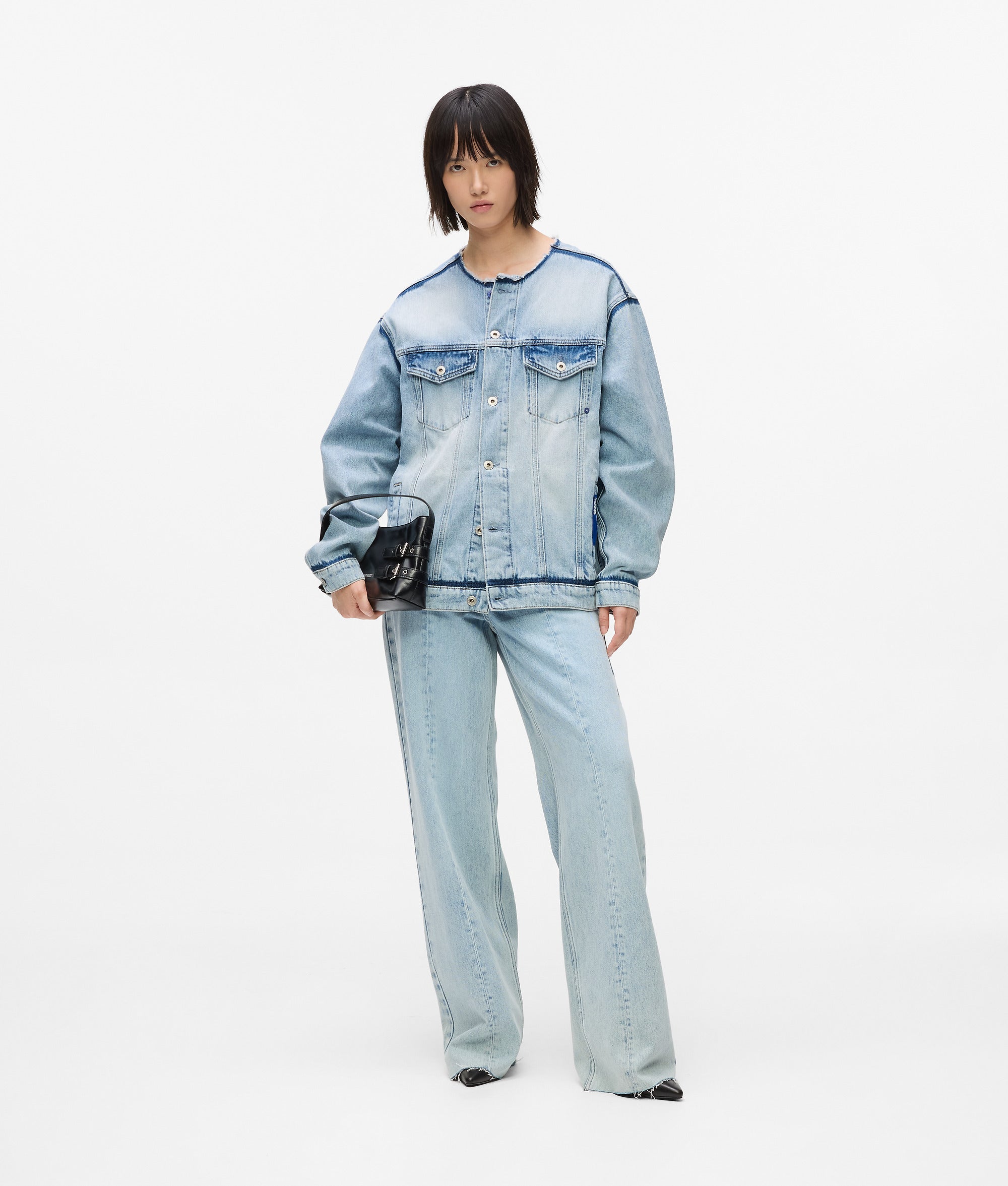 Collarless denim jacket - Image 4
