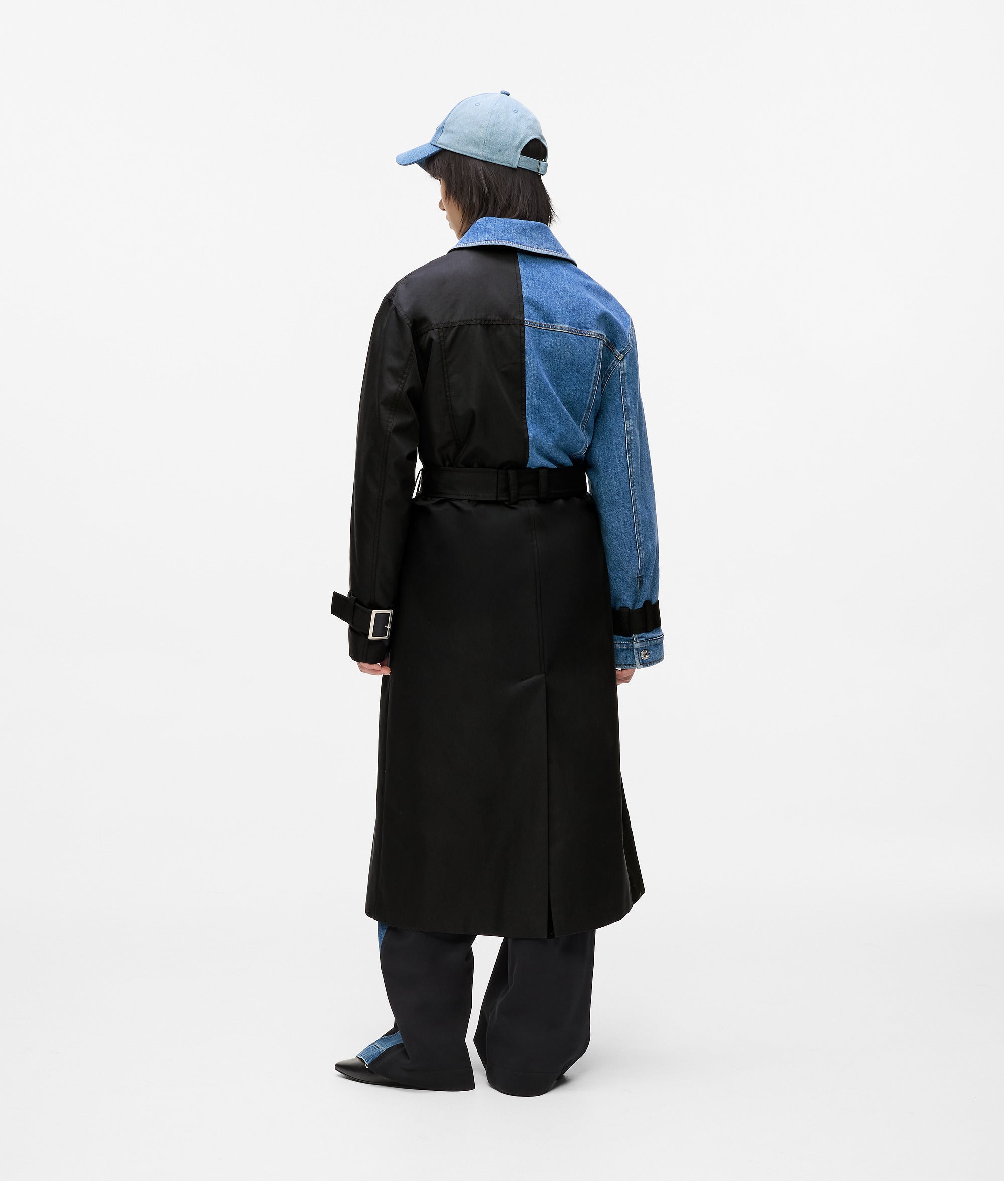 Denim panel trench coat - Image 3