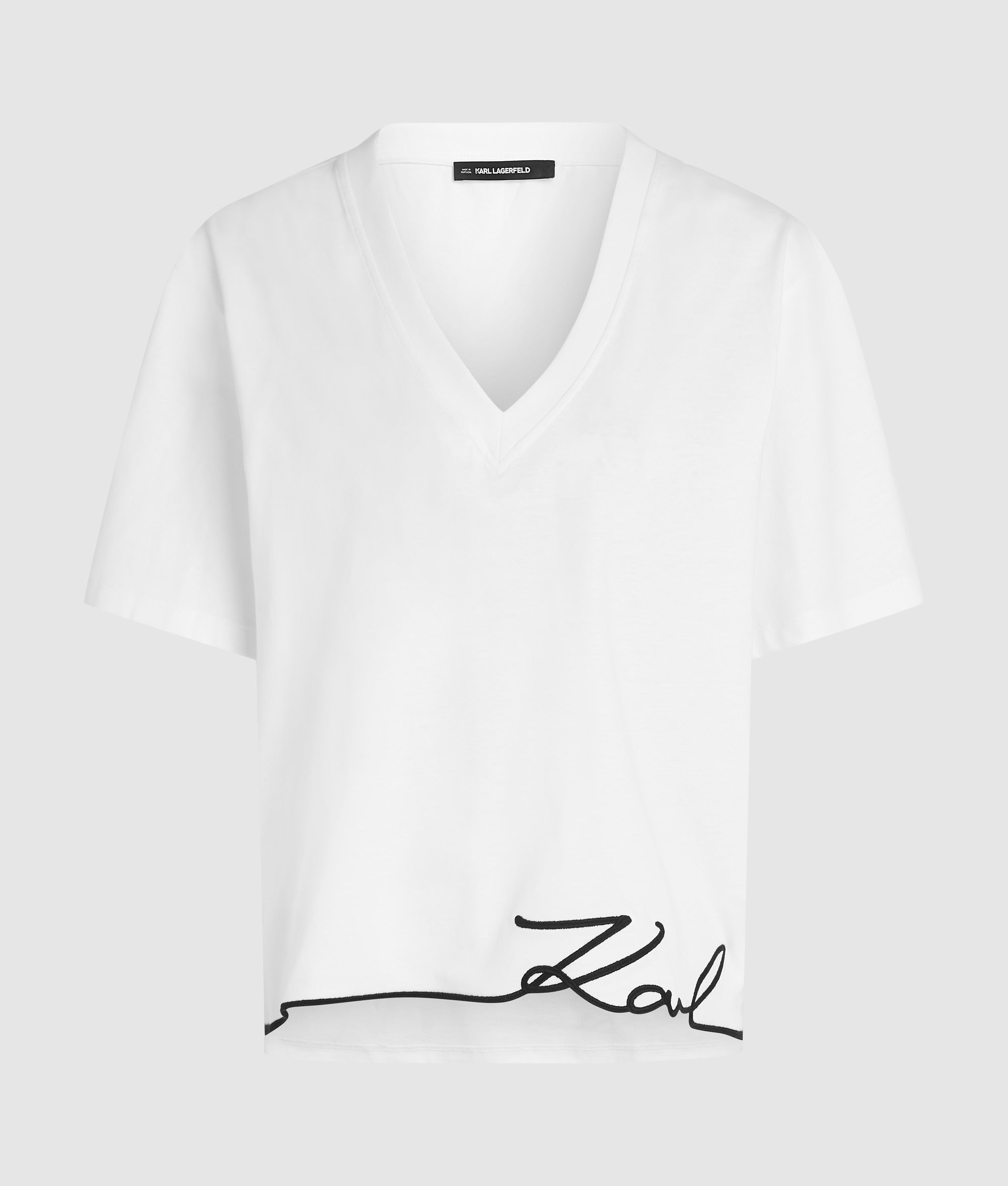 Signature hem V-neck T-shirt - Image 5