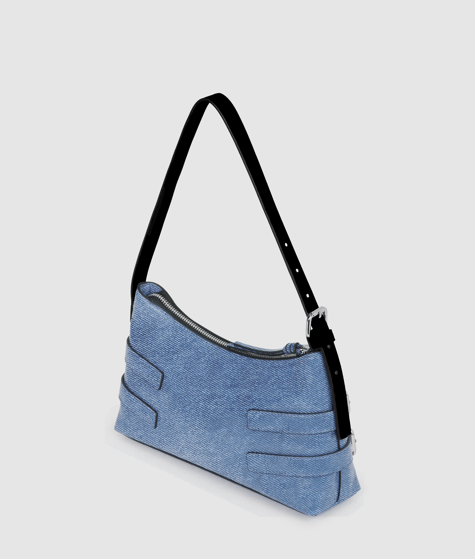 Denim buckle shoulder bag - Image 4