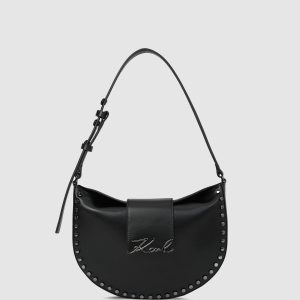 K/Signature studded moon bag