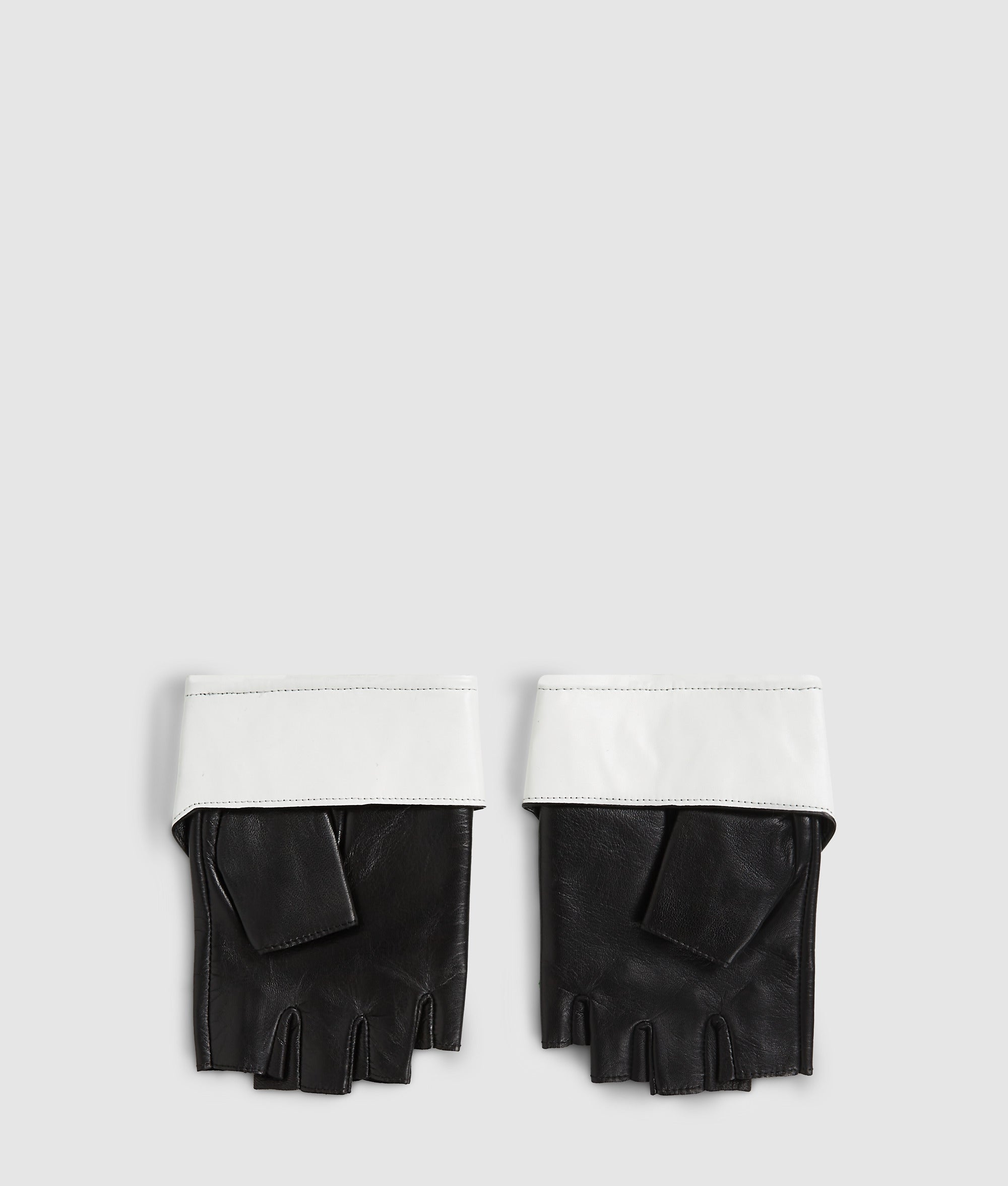 Collar-detail fingerless gloves - Image 3