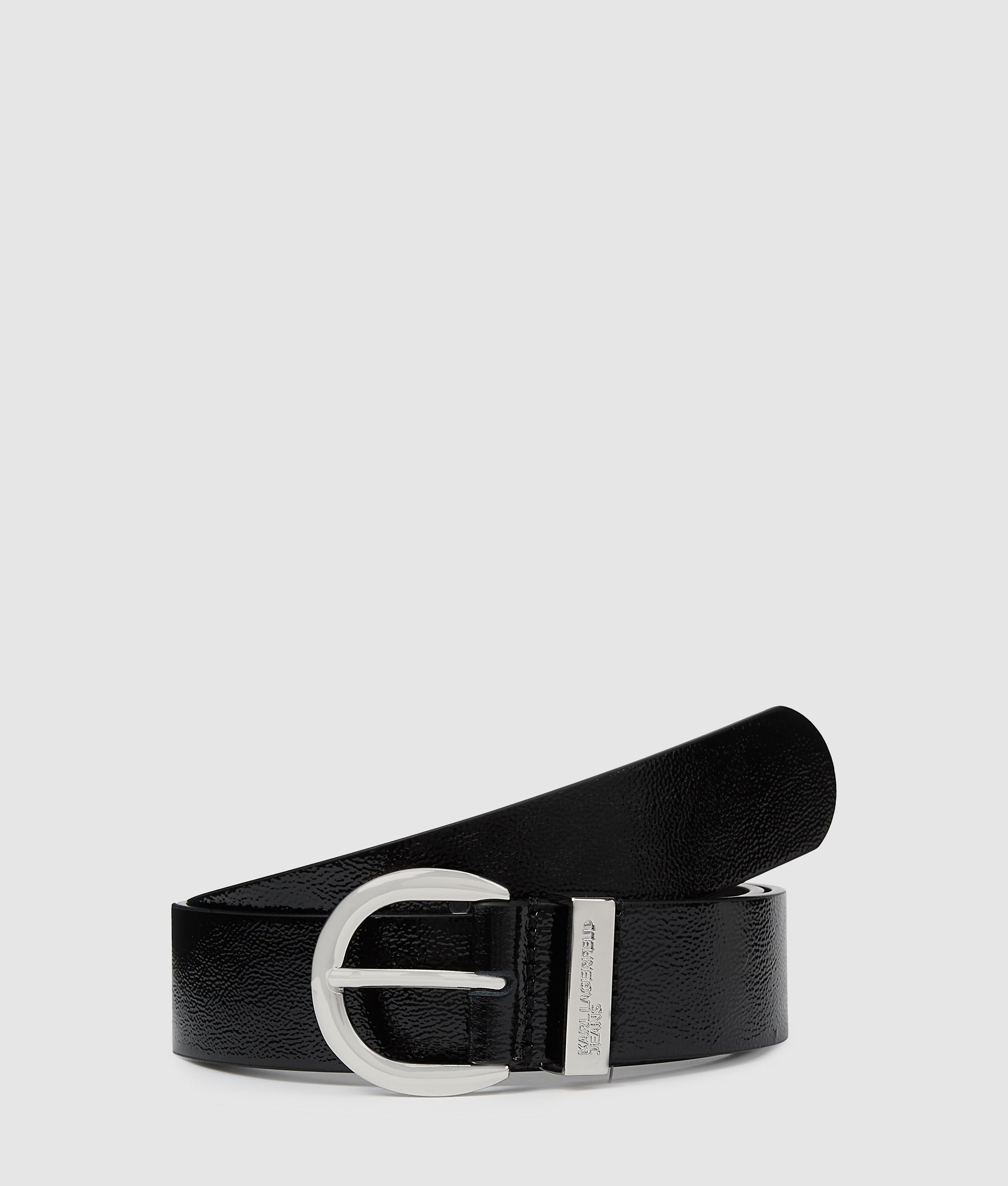 Round buckle leather belt