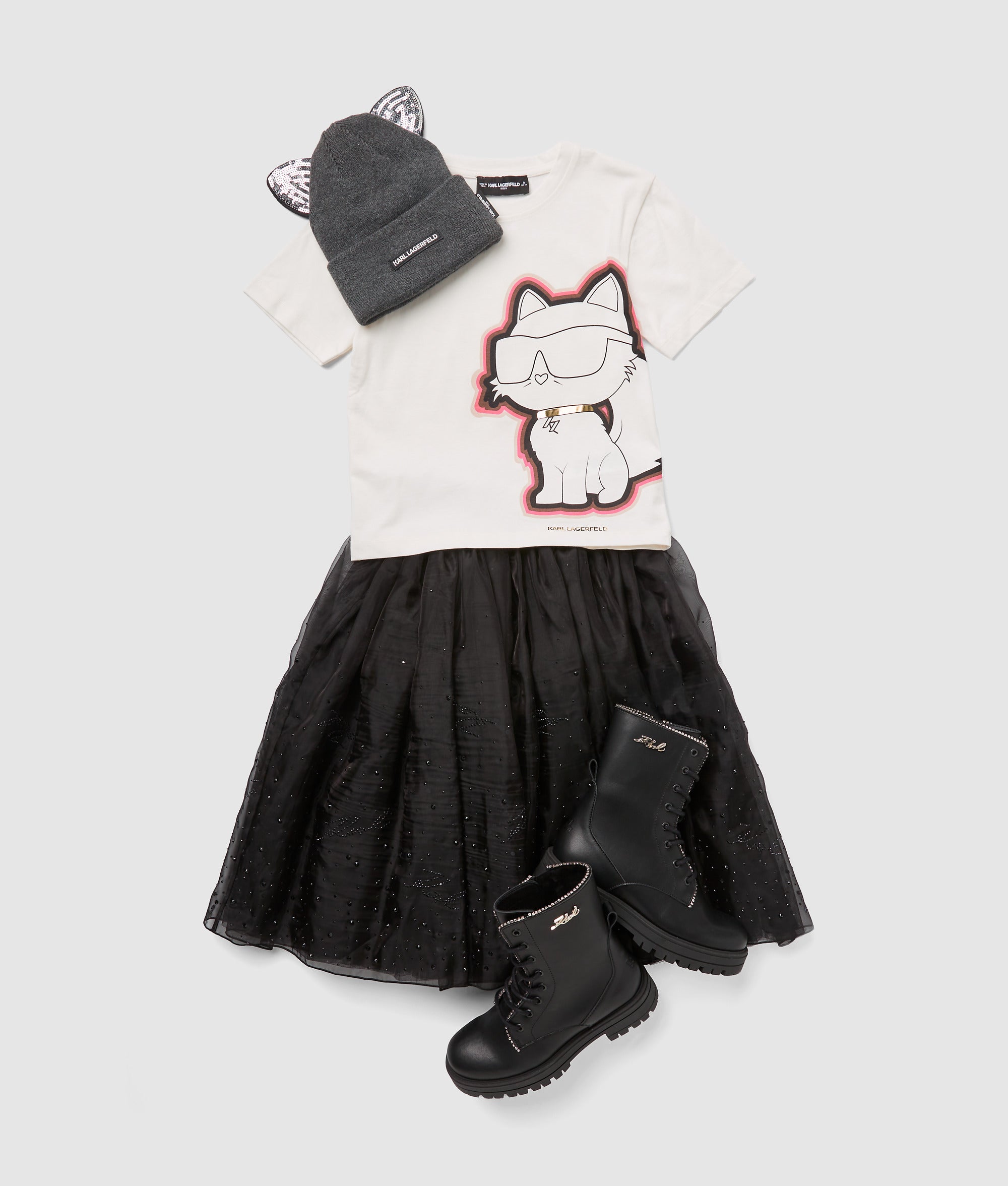 Girls Ikon sketch Choupette T-shirt - Image 2