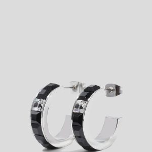 CRYSTALS HOOP EARRINGS